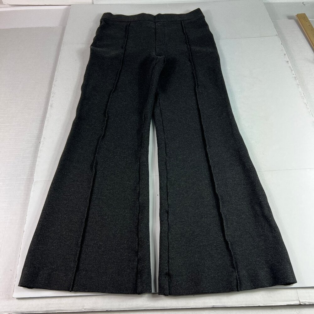 Spanx Super Smooth Pants Women's 27x26* Ponte Flare Crop Front Seam Black Tag M